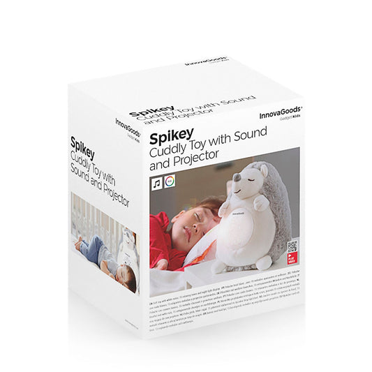 Hedgehog Soft Toy with White Noise and Nightlight Projector Spikey InnovaGoods-1