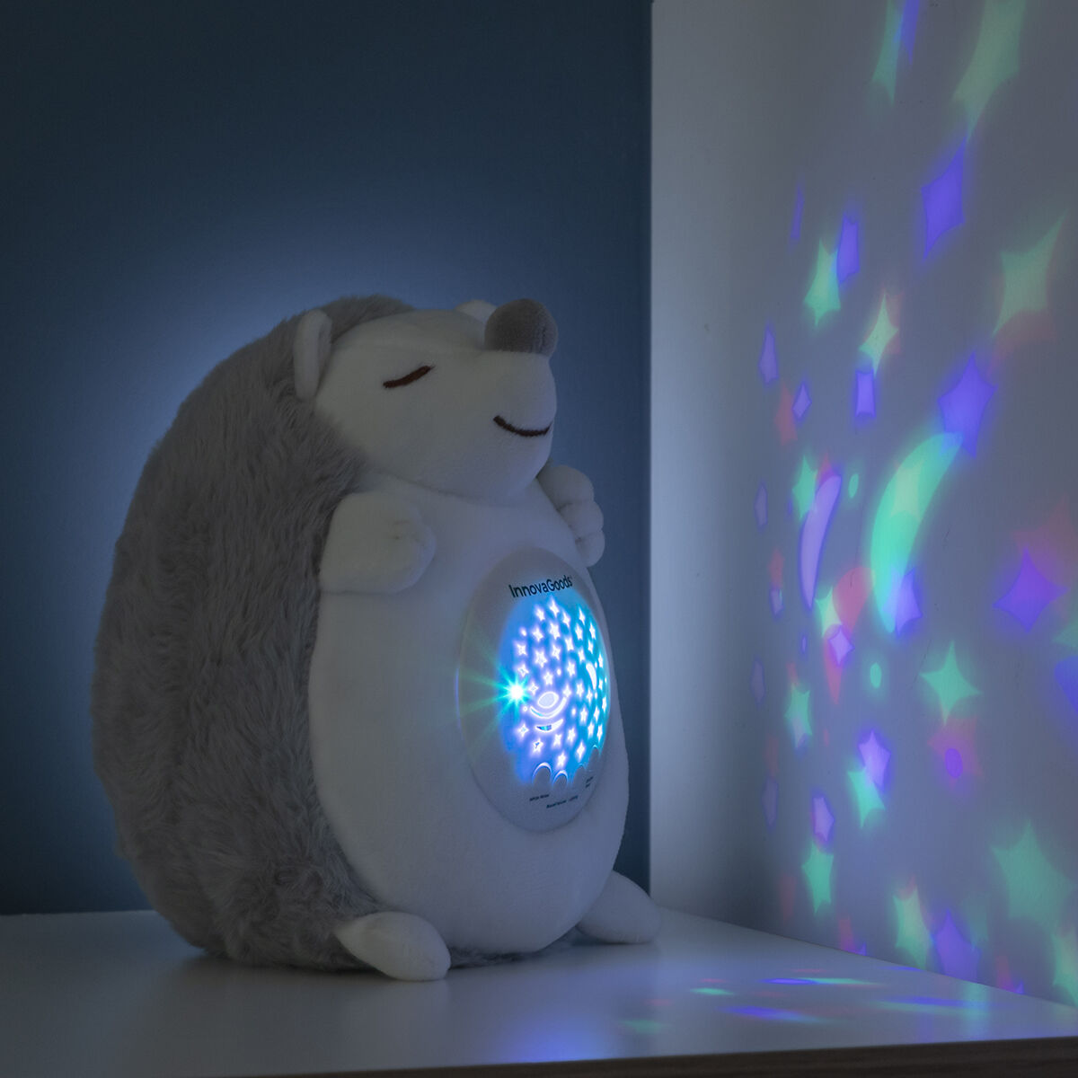 Hedgehog Soft Toy with White Noise and Nightlight Projector Spikey InnovaGoods-7