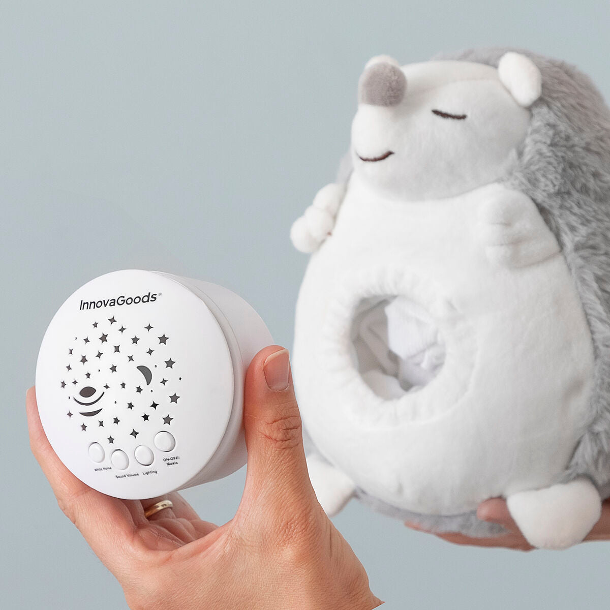 Hedgehog Soft Toy with White Noise and Nightlight Projector Spikey InnovaGoods-4