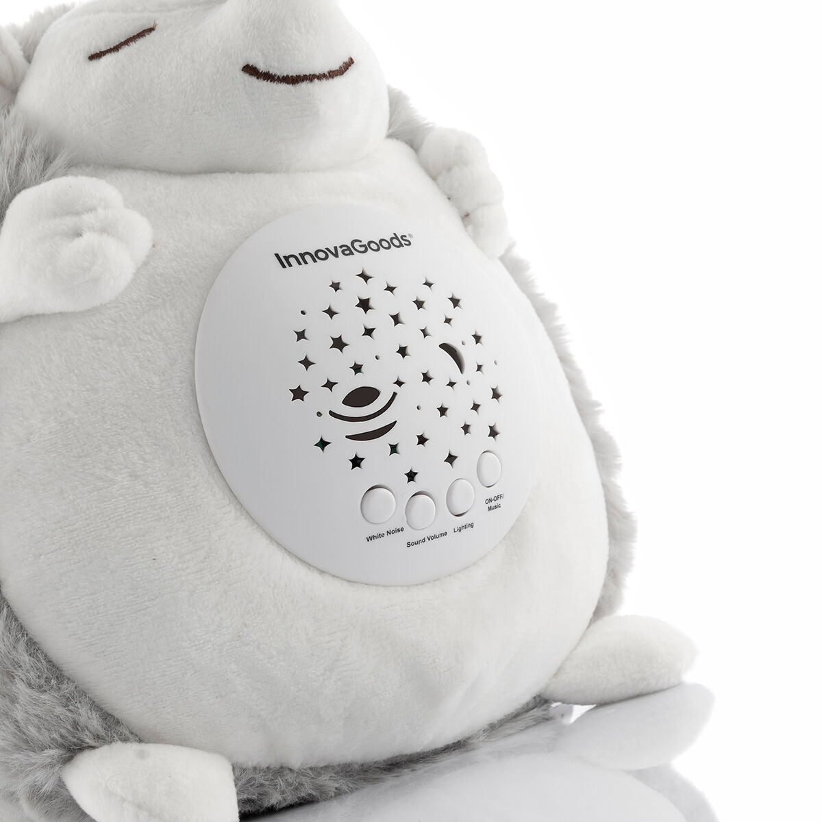 Hedgehog Soft Toy with White Noise and Nightlight Projector Spikey InnovaGoods-2