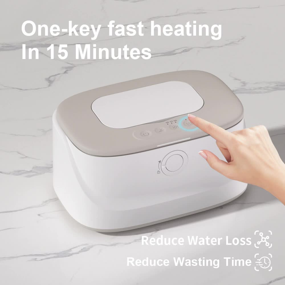 NNEDSZ Grey USB-Powered Baby Wet Wipes Warmer - Portable and Adjustable Heating