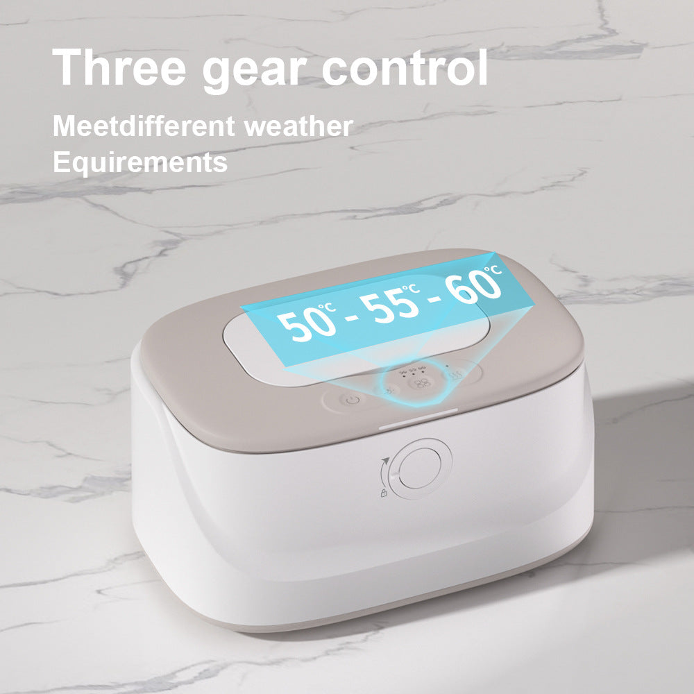 NNEDSZ Grey USB-Powered Baby Wet Wipes Warmer - Portable and Adjustable Heating
